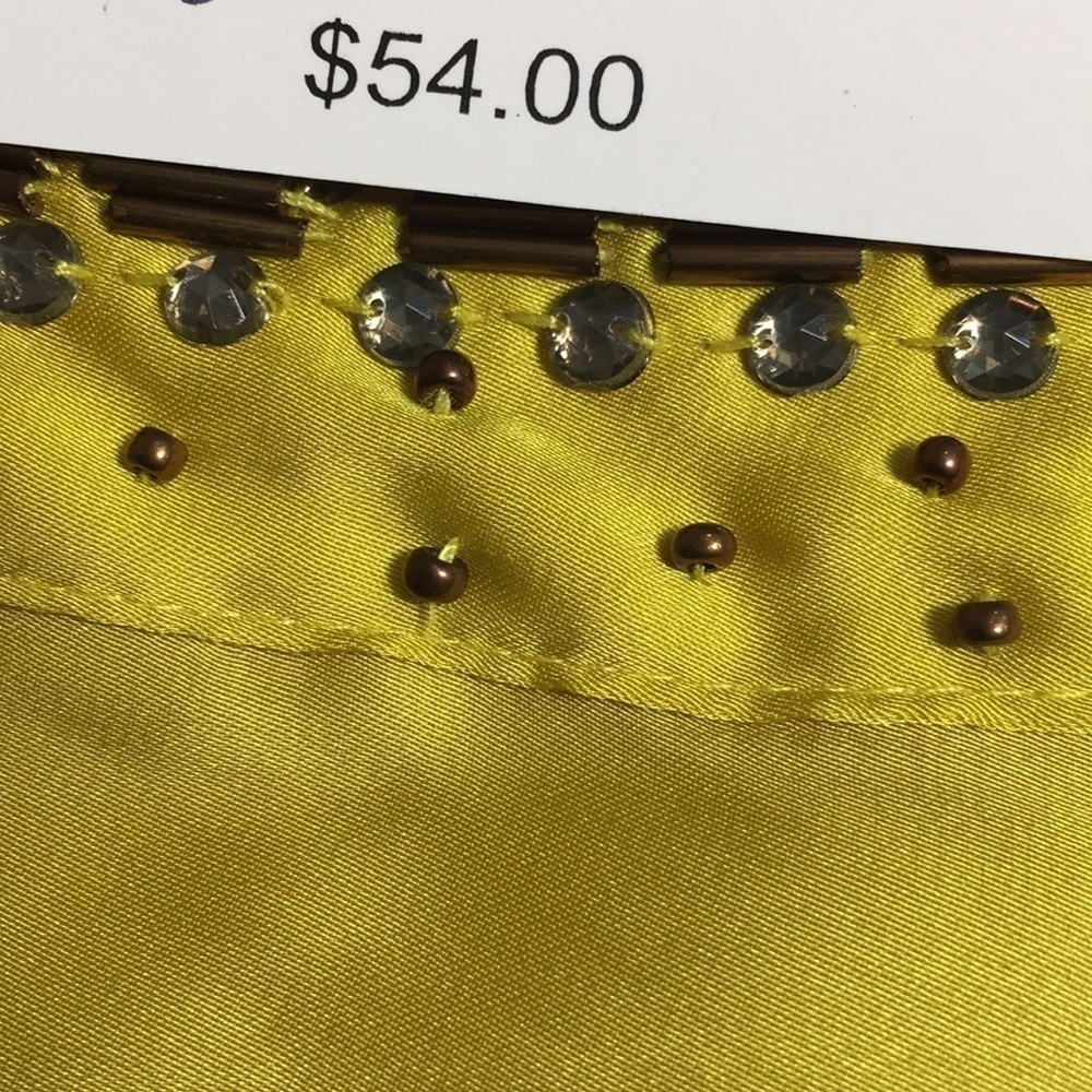 Selena & Maria Sequins Mustard Yellow Long Puff Button Sleeves Blouse Size M - Picture 14 of 16